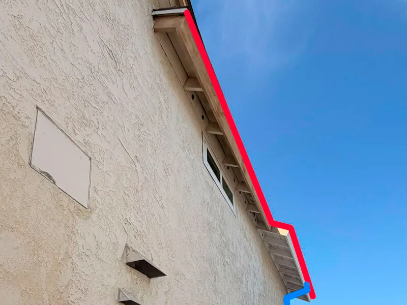 5" K-Style Seamless Gutter in High Gloss White - Before