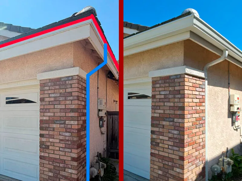 K-Style and Downspout, Before - After